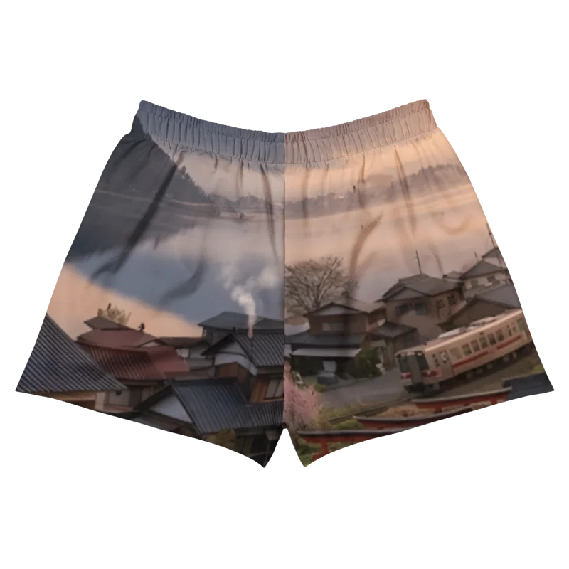 Mount Fuji Unisex Athletic Shorts | High-Waisted Workout Shorts product image (2)