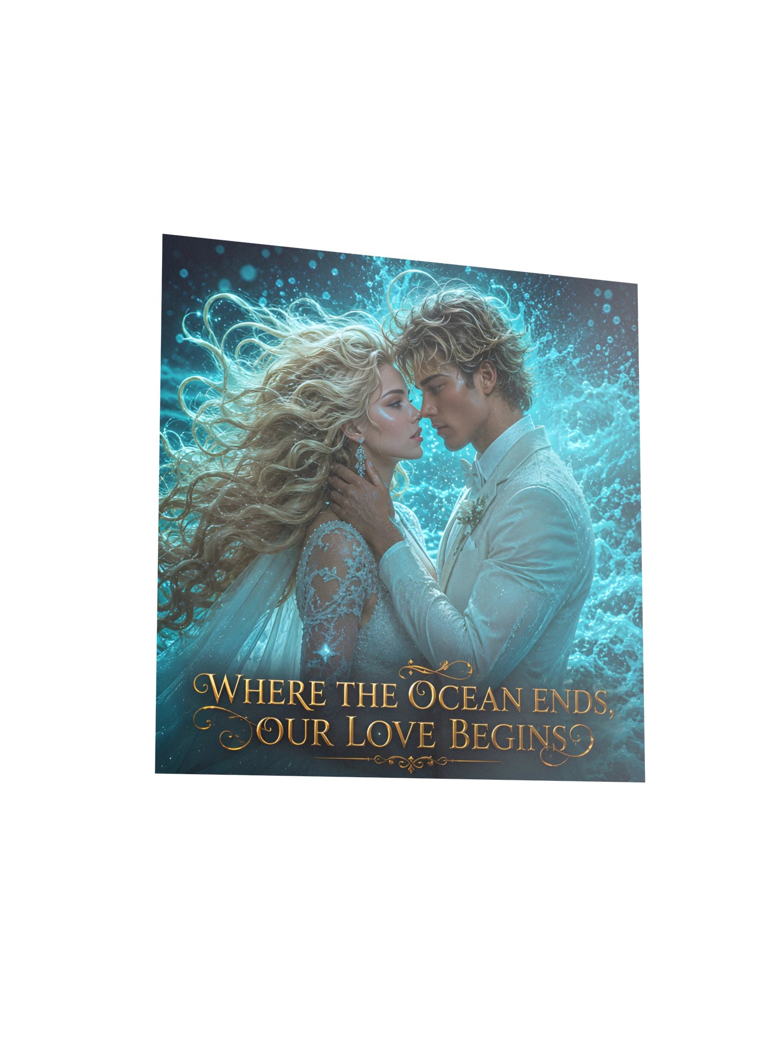 Where the Ocean Ends Our Love Begins Romantic Ocean Couple Wedding Fantasy Art Gift product image (5)