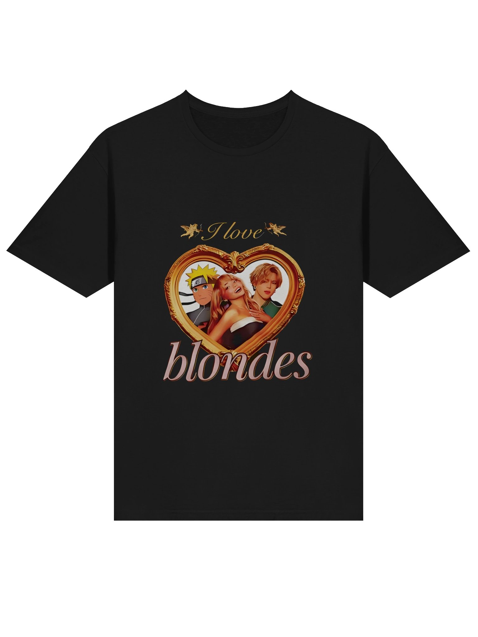 I Love Blondes Pop Culture Mashup T-Shirt – Naruto, Sabrina Carpenter & Jimin Viral Tee product image (2)