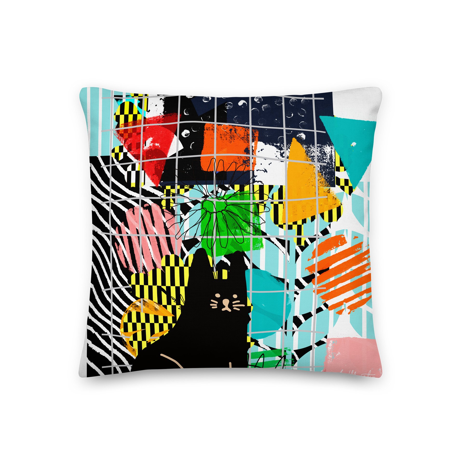 Geometric Cat Dreams Premium Pillow product image (4)