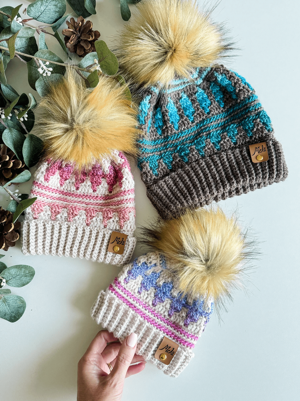 Autumn's Charm Mosaic Hat Crochet Pattern | MJ's Off The Hook Designs
