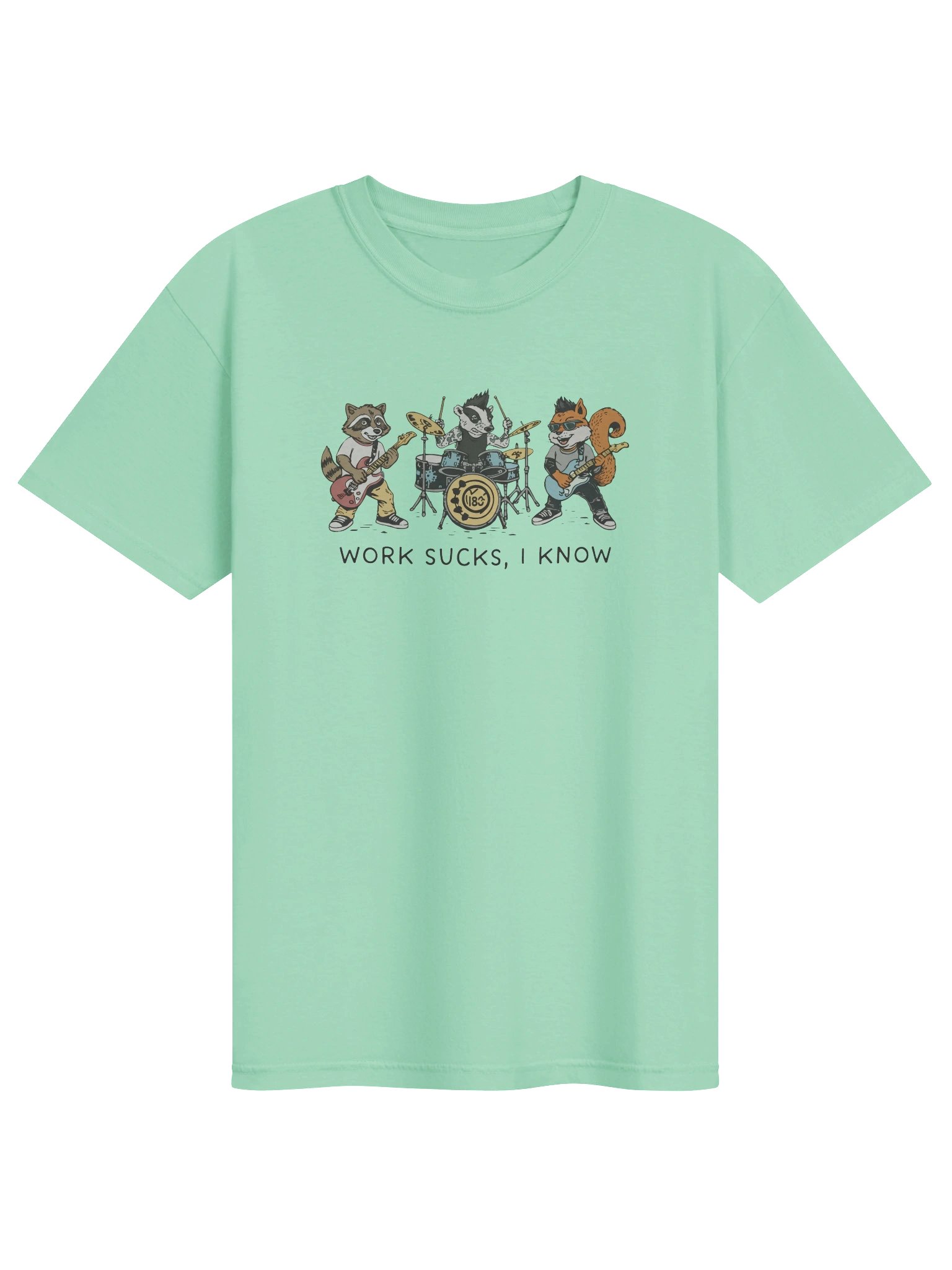 "Work Sucks, I Know" Retro Animal Rock Band Comfort Colors Graphic Tee product image (1)