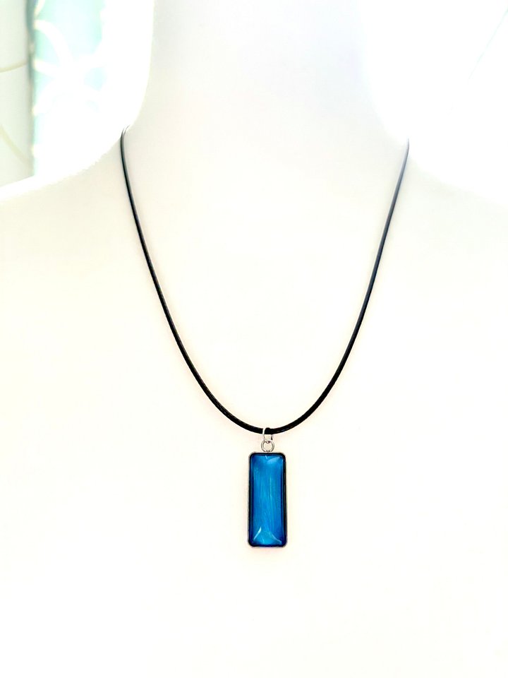 MFD-00149 | Electric Tide Pendant Necklace | Rectangle Cabochon | Monique Faella Designs™ product image (2)
