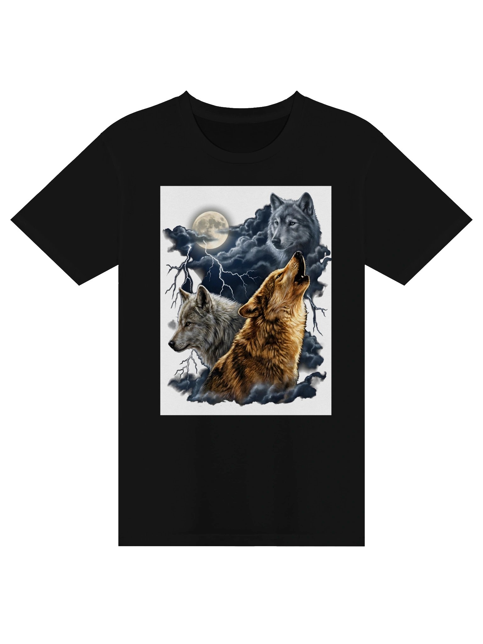 Howling Wolves T-Shirt | Wild Wolf Graphic Tee | Mountain Storm Shirt | Nature Lover Gift product image (2)