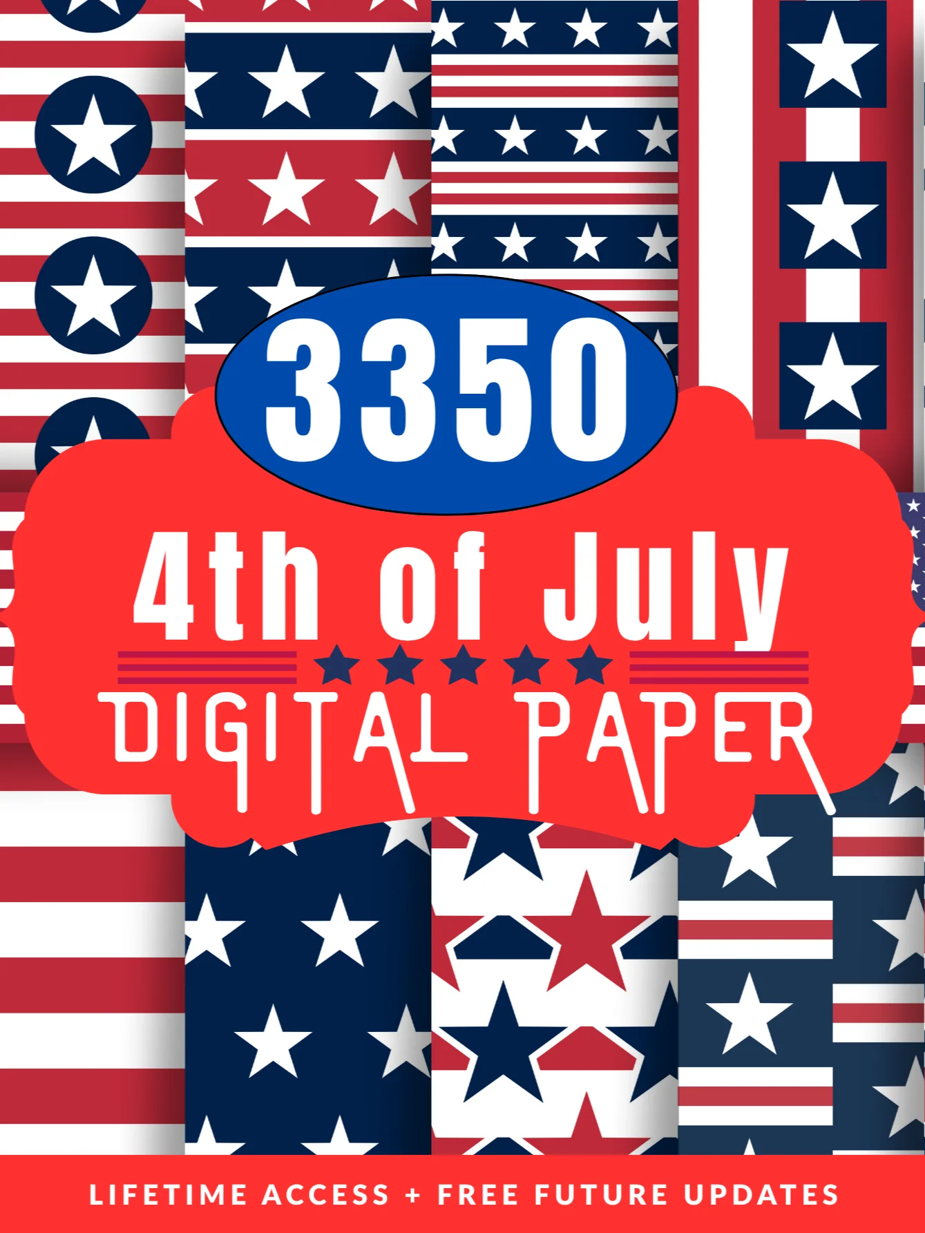 Retro 4th July Seamless Digital Paper Pack product image (7)