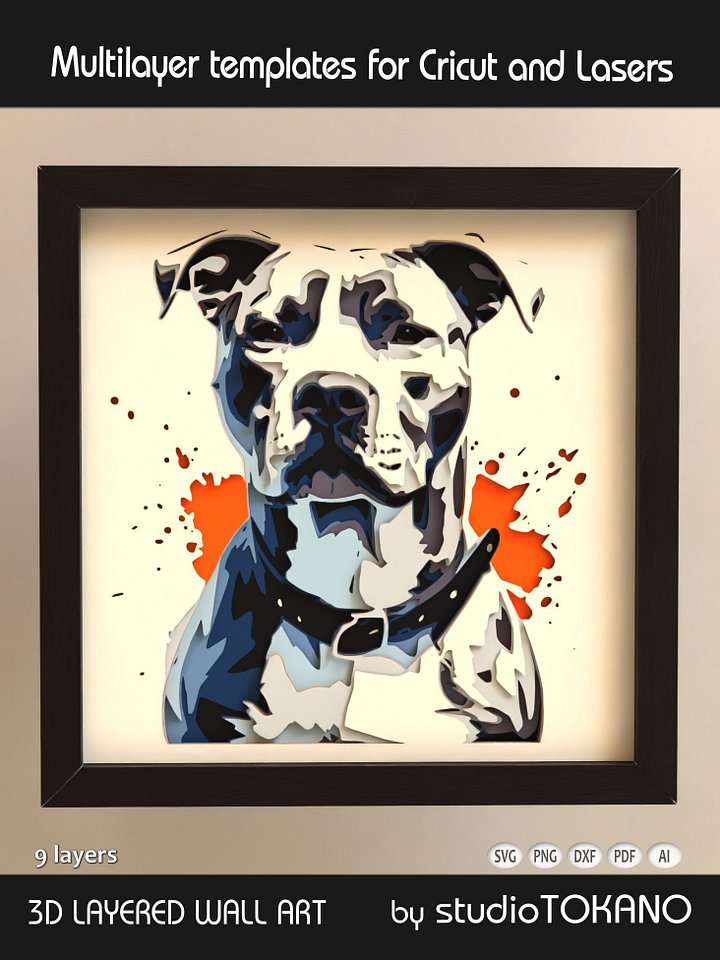 Pitbull Dog 3D Multilayer product image (1)