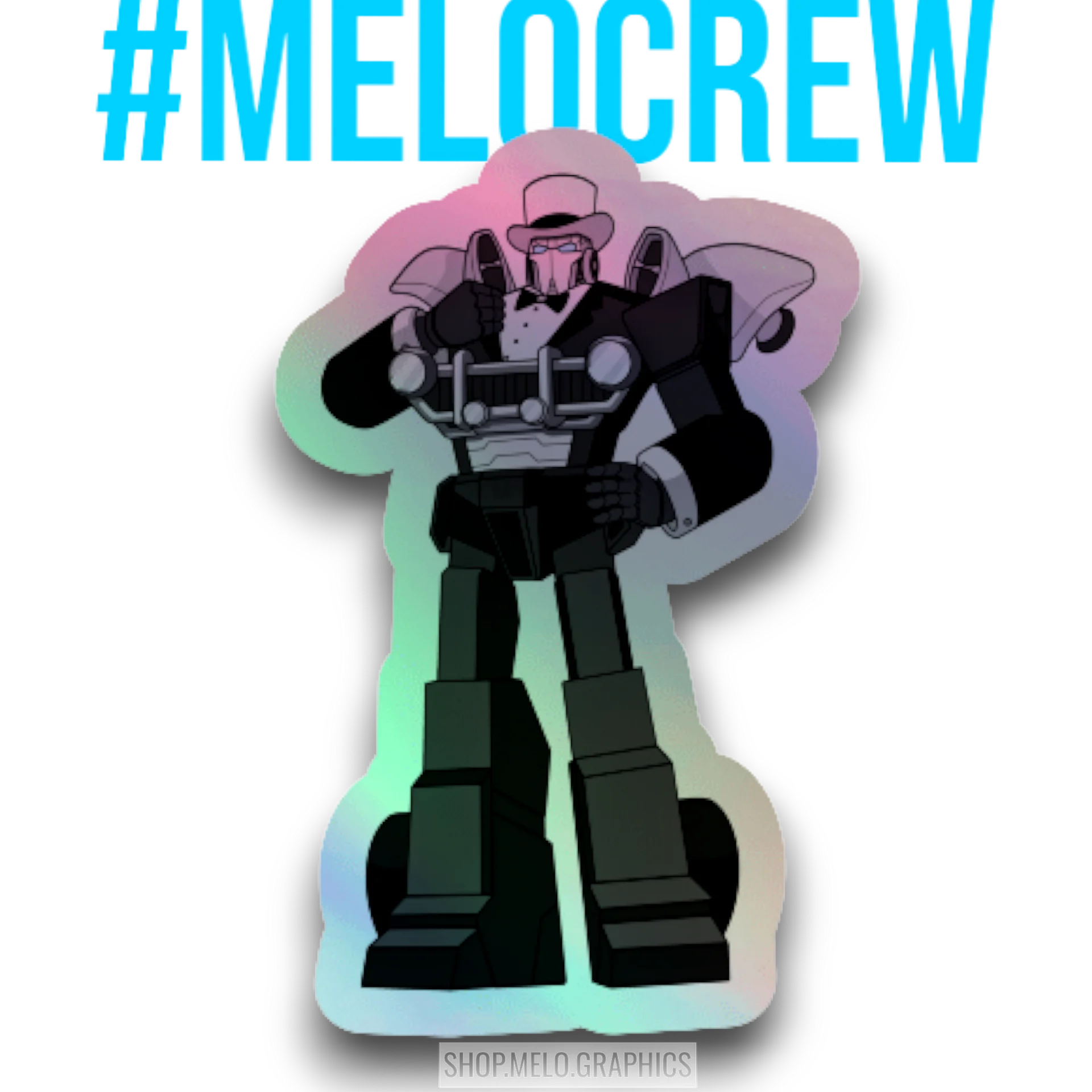 Fancy Carball Bot - Holographic Sticker | #MadeByMELO product image (1)