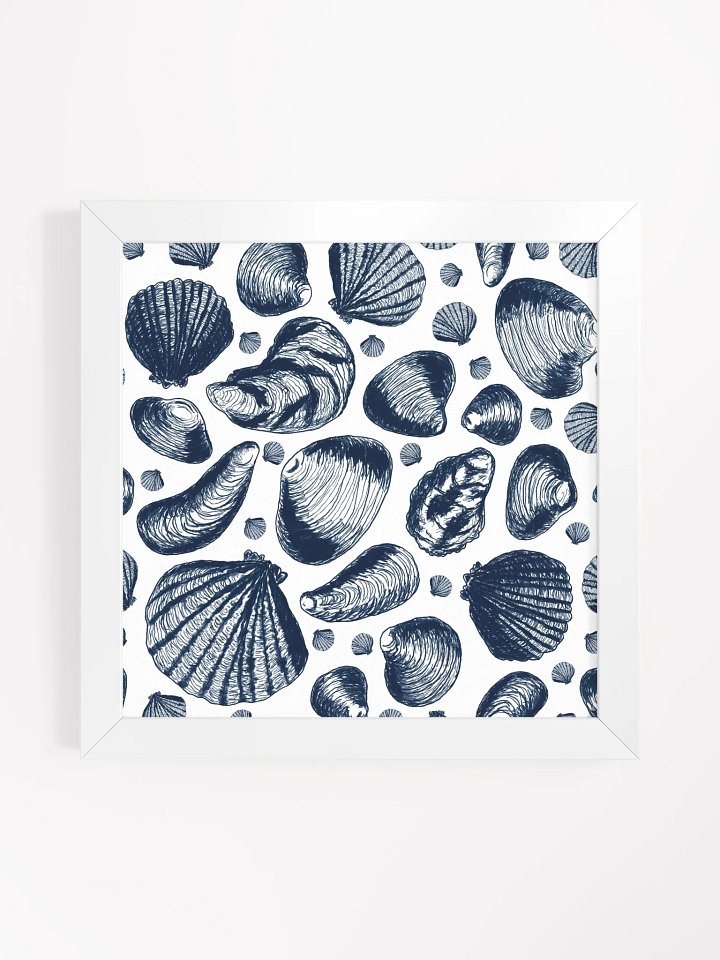 New England Tidal Treasures | Navy on White | by Monique Faella Designs™ | Framed Coastal Wall Art | Museum-Quality Print product image (2)