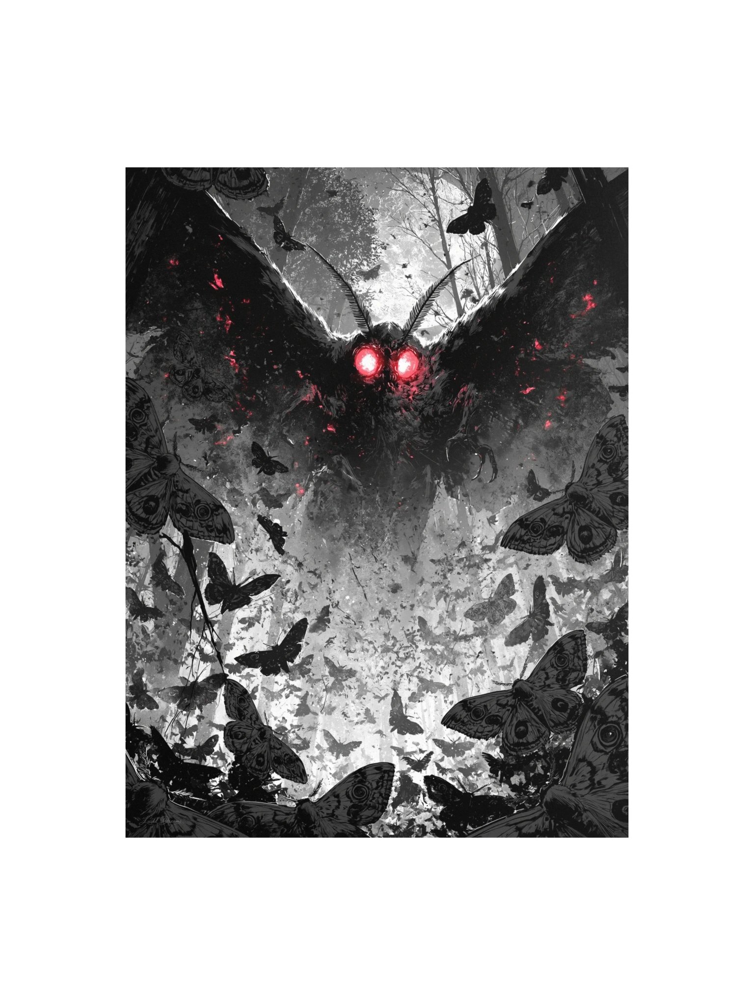 Mothman Art Print — Mothman and the Swarm product image (5)