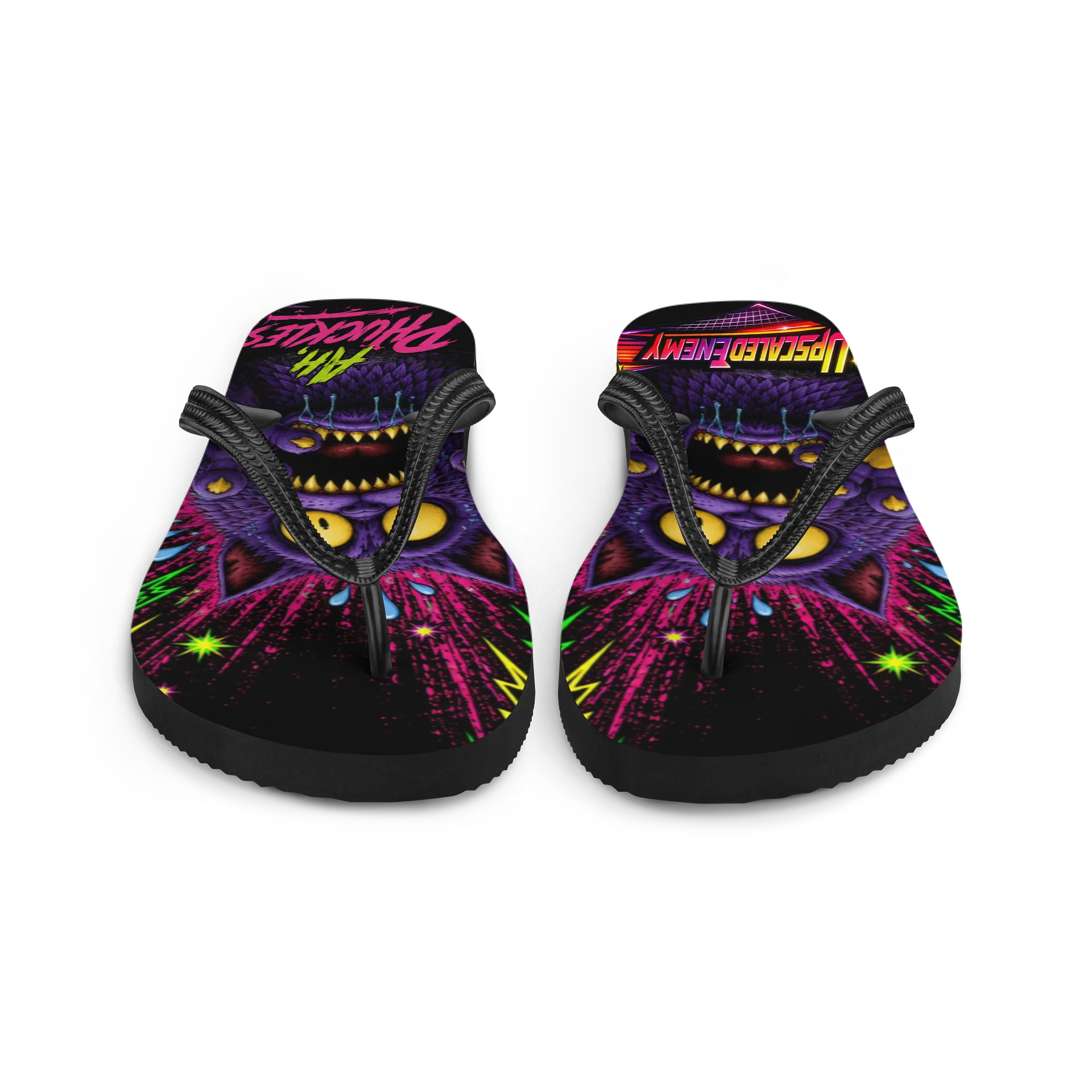 Upscaled - Don’t Step on Cheshy! Flip-Flops product image (5)