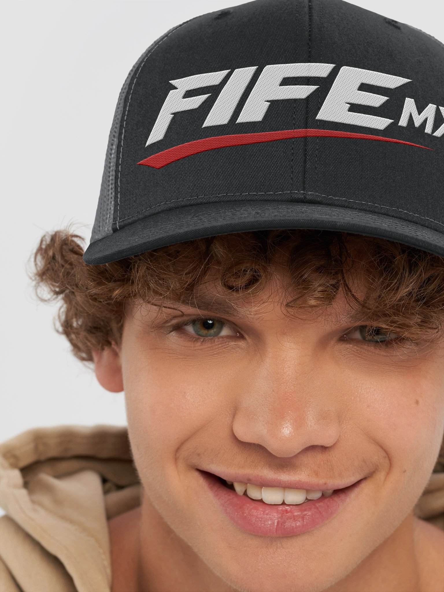 FifeMX Stitch Trucker Hat – White Logo product image (8)