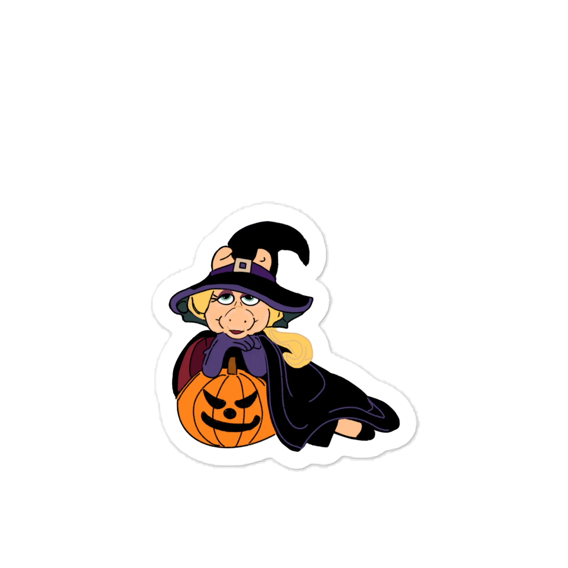 Halloween Witch Pumpkin Kiss-Cut Vinyl Decal product image (1)