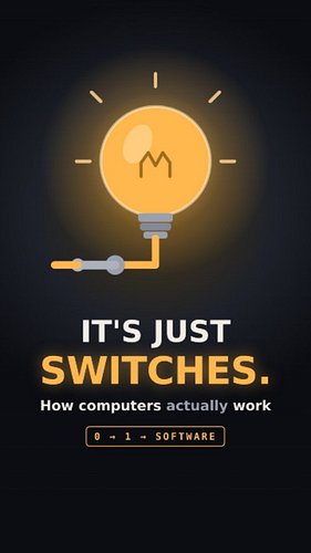 Every computer is built from one idea: a switch that's either on or off. 💡

From a light bulb to a running program, this vide...