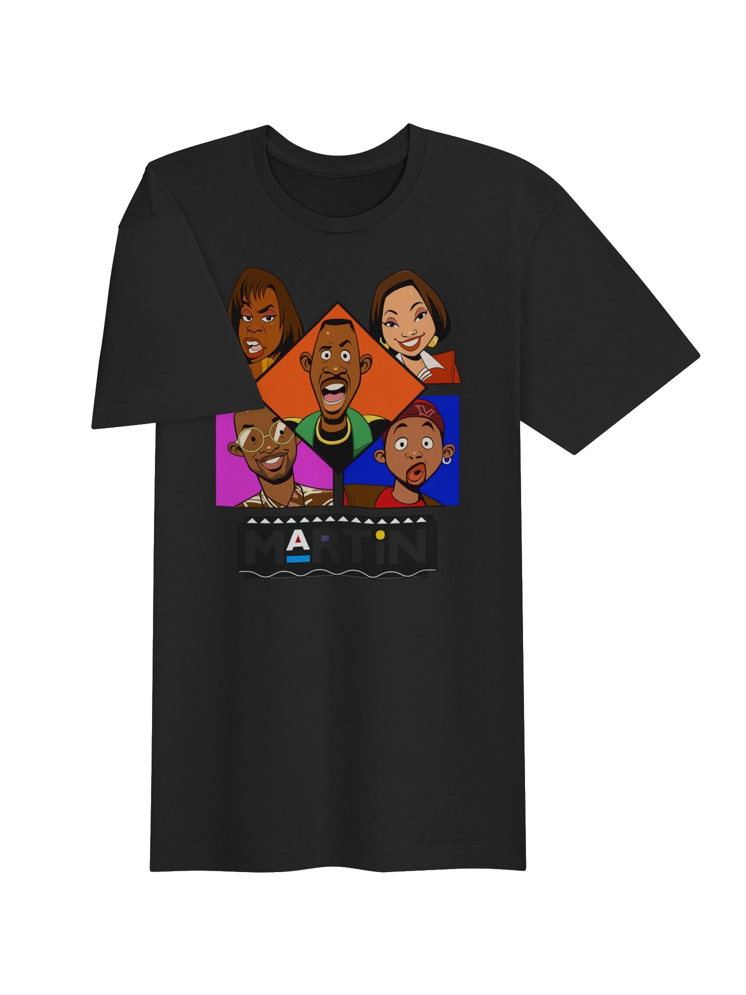 Martin TV Show Cartoon Logo Men's Black Navy T-Shirt product image (17)