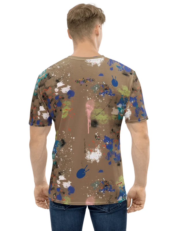 Unisex Crew Neck Poly Tee 'Mocha Splatter' product image (4)
