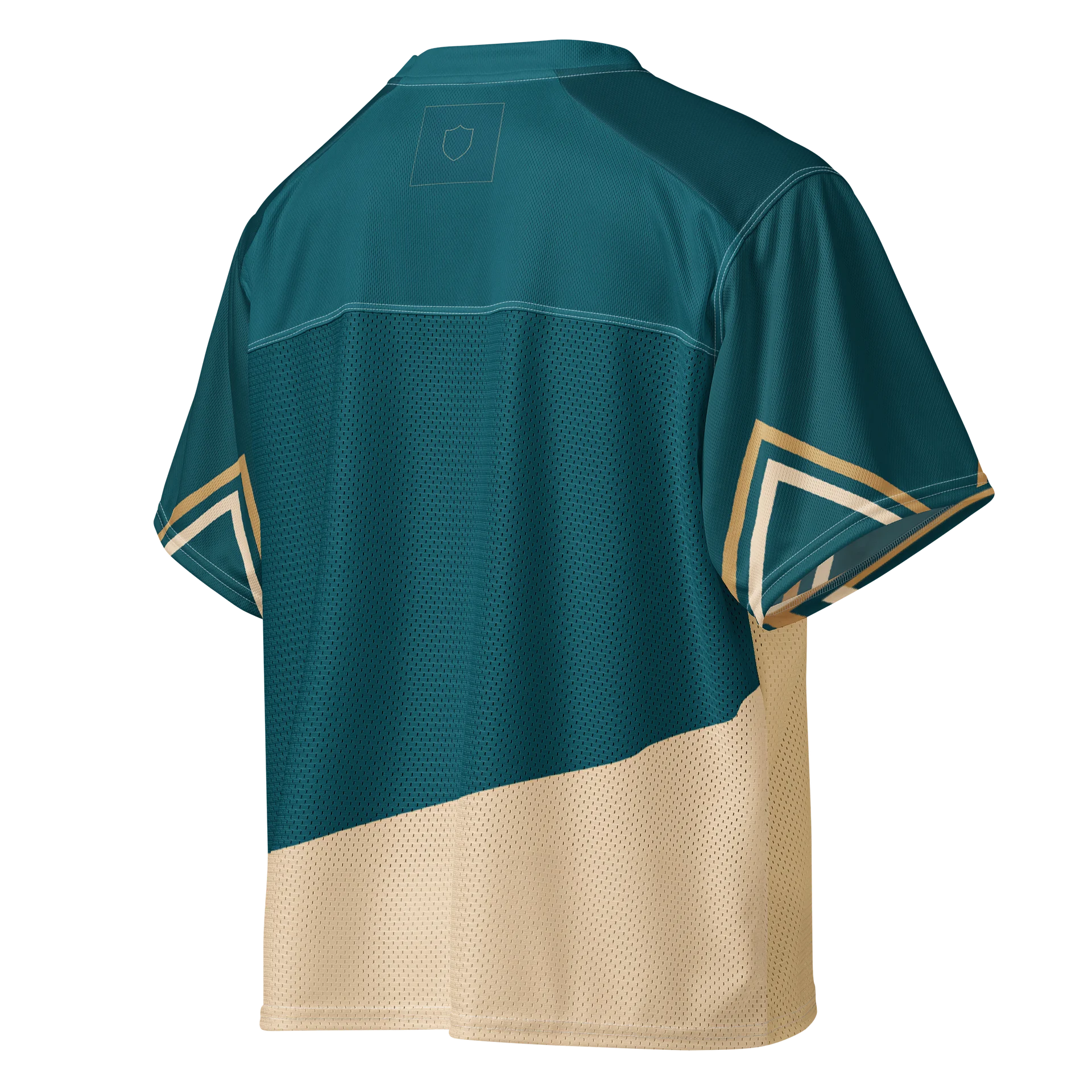 Teal Beige Abstract Boxy Football Jersey product image (4)