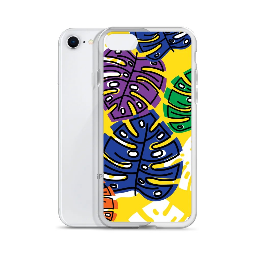 Retro Leaves iPhone Clear Case product image (2)