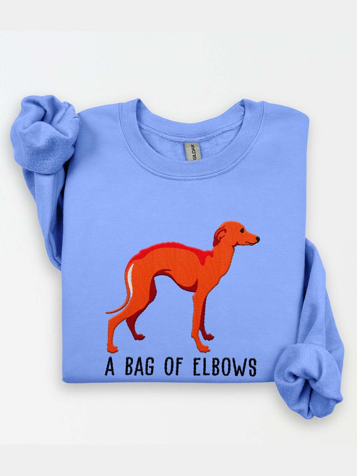 A Bag of Elbows Sweatshirt(Embroidered) of an Italian Greyhound(Red) product image (2)