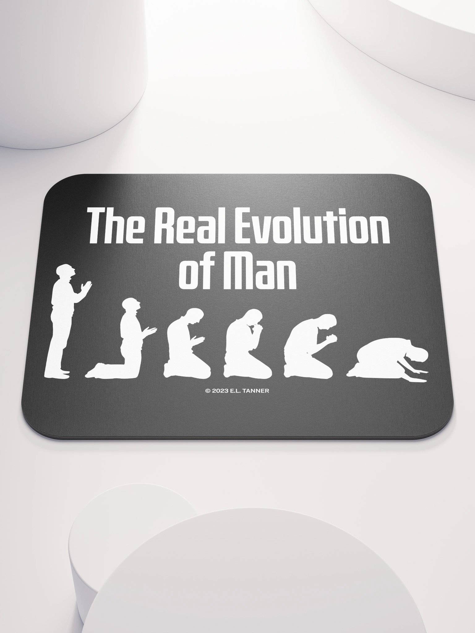 The Real Evolution of Man, Black Mouse Pad product image (1)