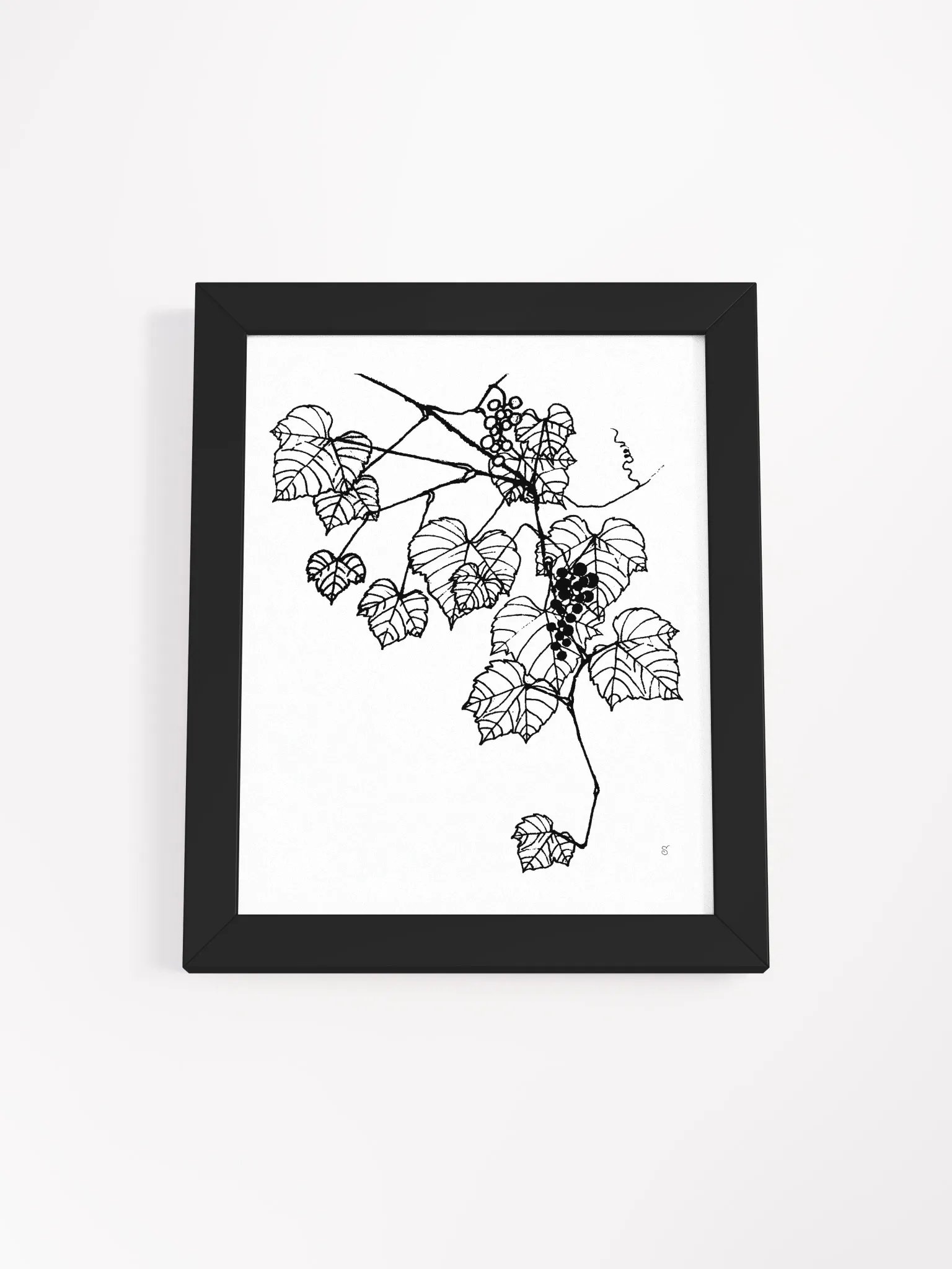 Vineyard Serenity Framed Poster - Grape Leaves Stylish product image (2)