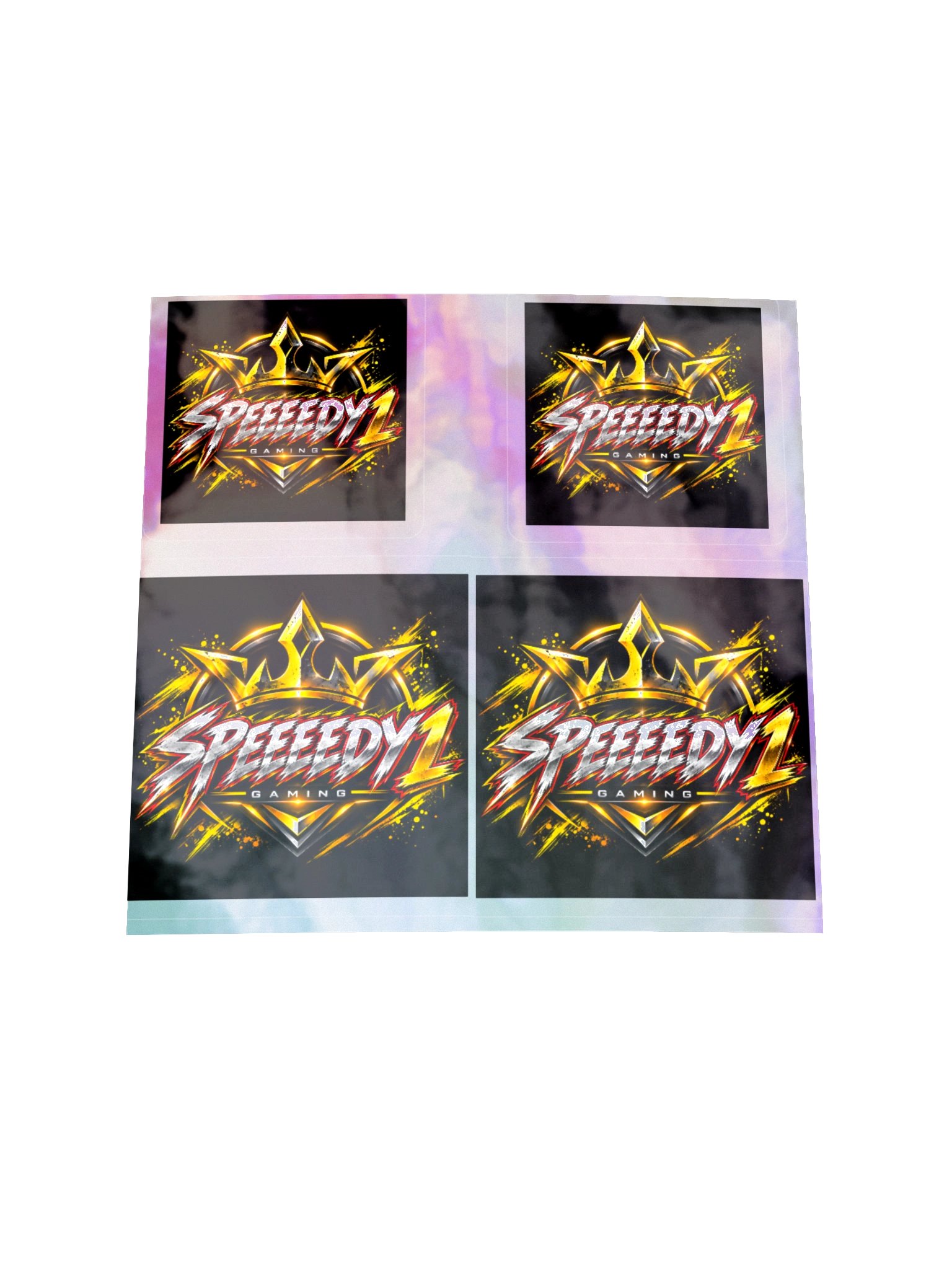 Speedy Gaming Crown Logo Holographic Sticker Sheet product image (1)