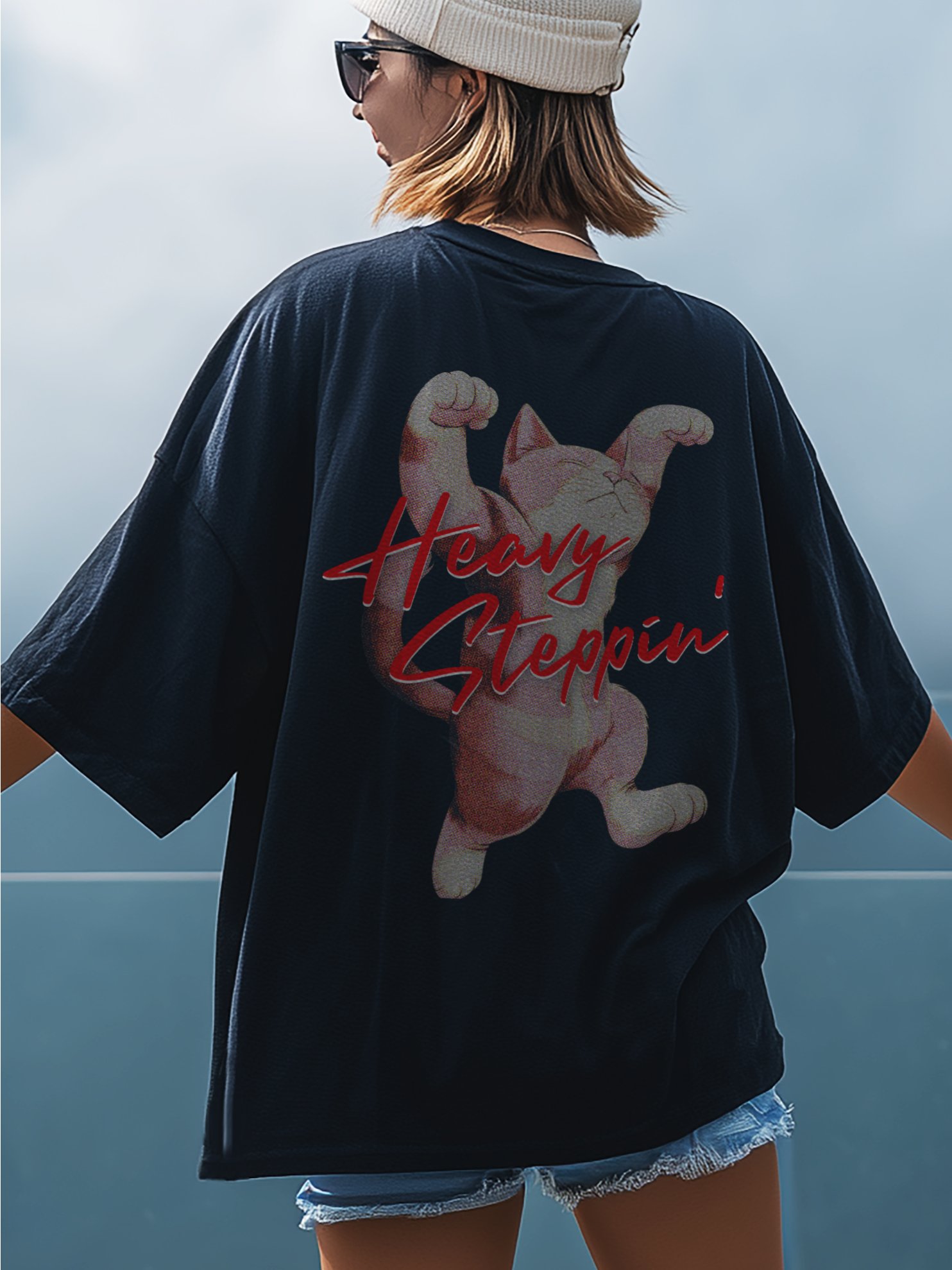 Heavy Steppin Cat T Shirt Kawaii Kitty product image (3)