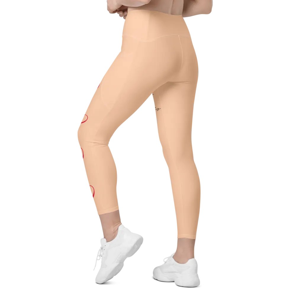 "Qu@lity He@rt" Leggings (Peach) product image (9)