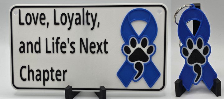 💙 Blue Awareness Bundle | Ribbon Sign & Keychain product image (1)