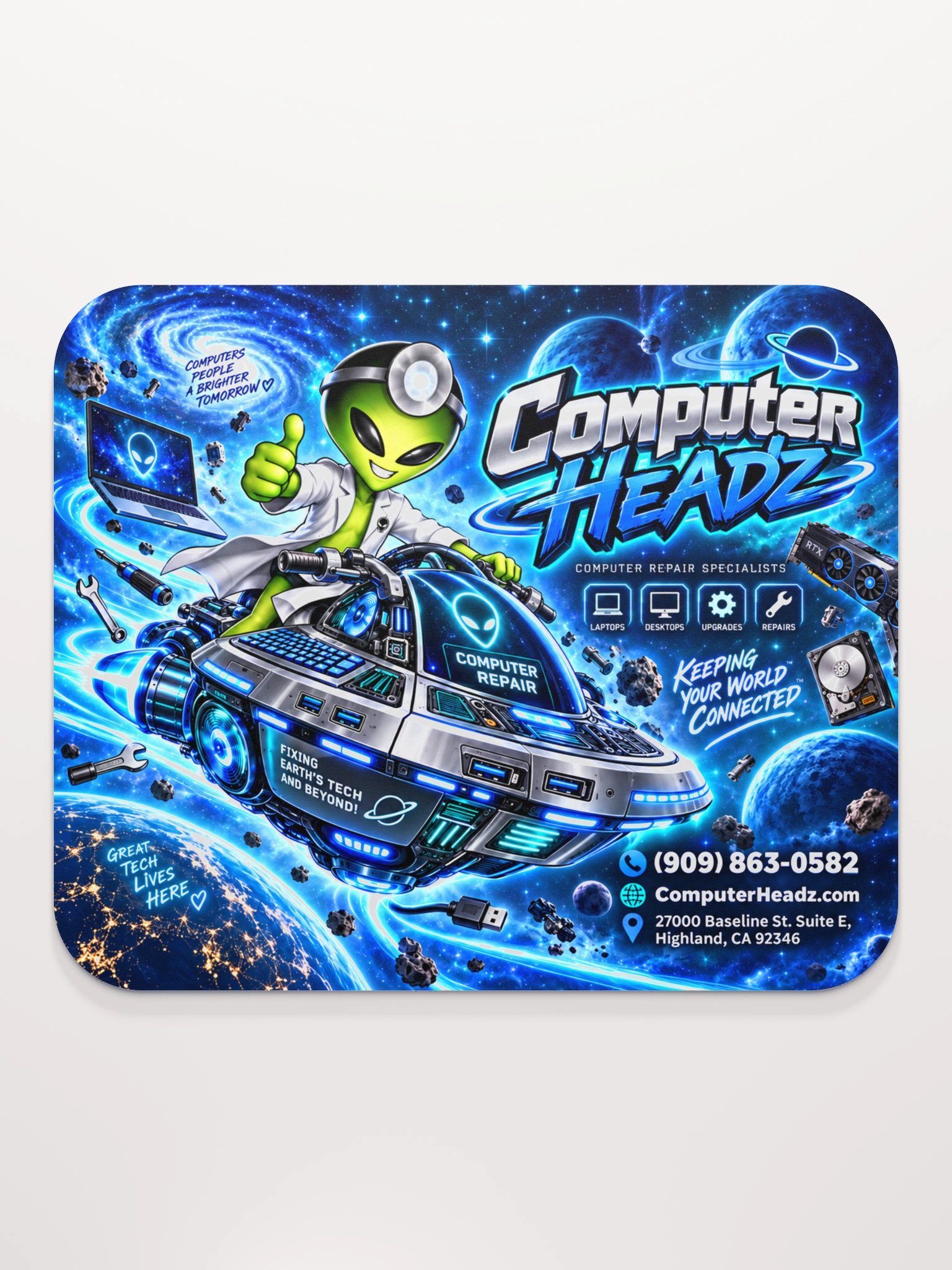 Computer Headz Cosmic Tech Mousepad – Galactic Blue Edition No. 00 product image (2)