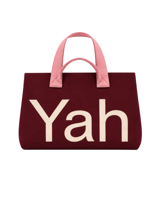 Burgundy & Pink Yahweh Tote Bag With Scripture - Presale product image (1)