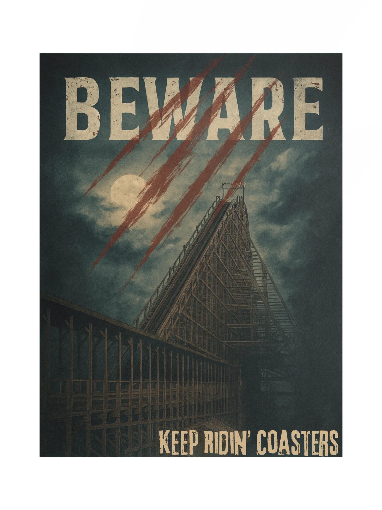 Beware of the Beast - Keep Ridin' Coasters | 18x24" product image (1)