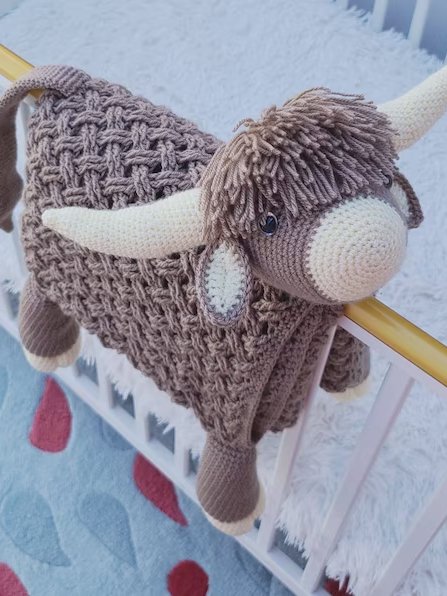 Highland Cow Crochet Baby Blanket Pattern - Scottish Afghan PDF - Crafting Happiness product image (2)