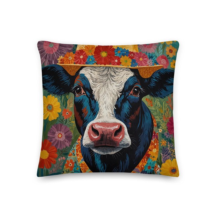 Floral Cow All-Over Print Pillow product image (1)