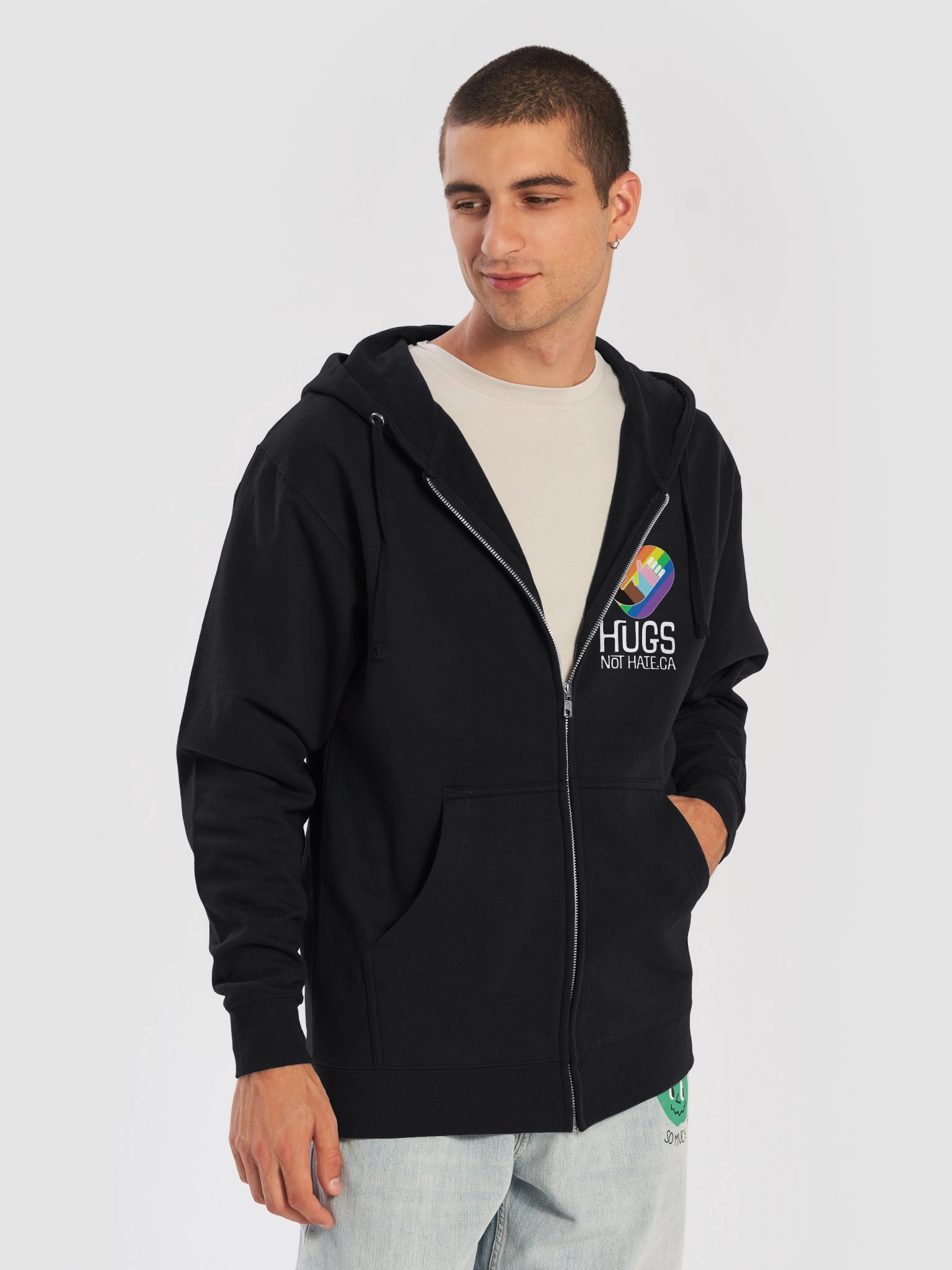 Hugs Not Hate Zip Hoodie product image (5)