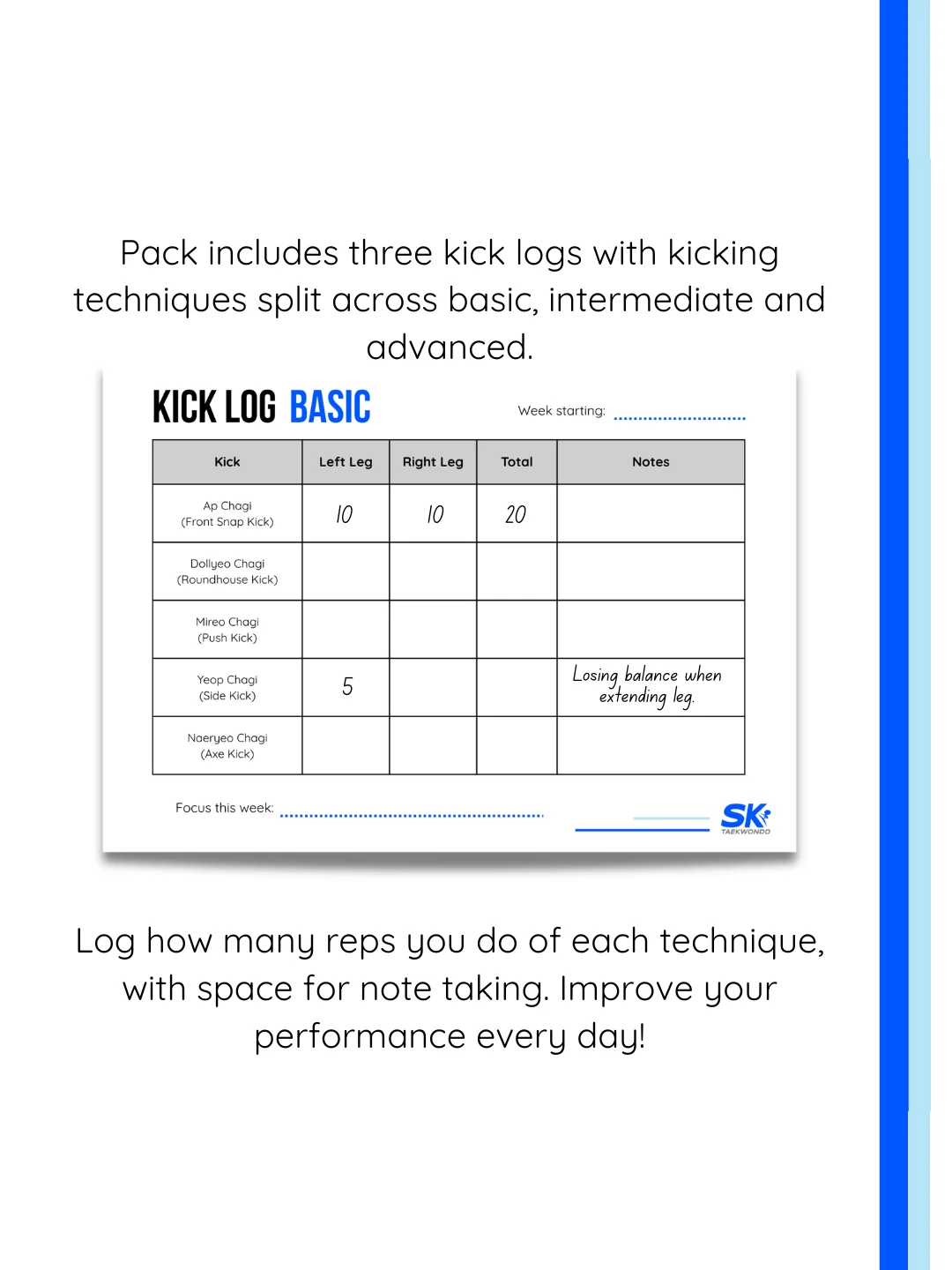 Kick Log Printable Pack product image (4)