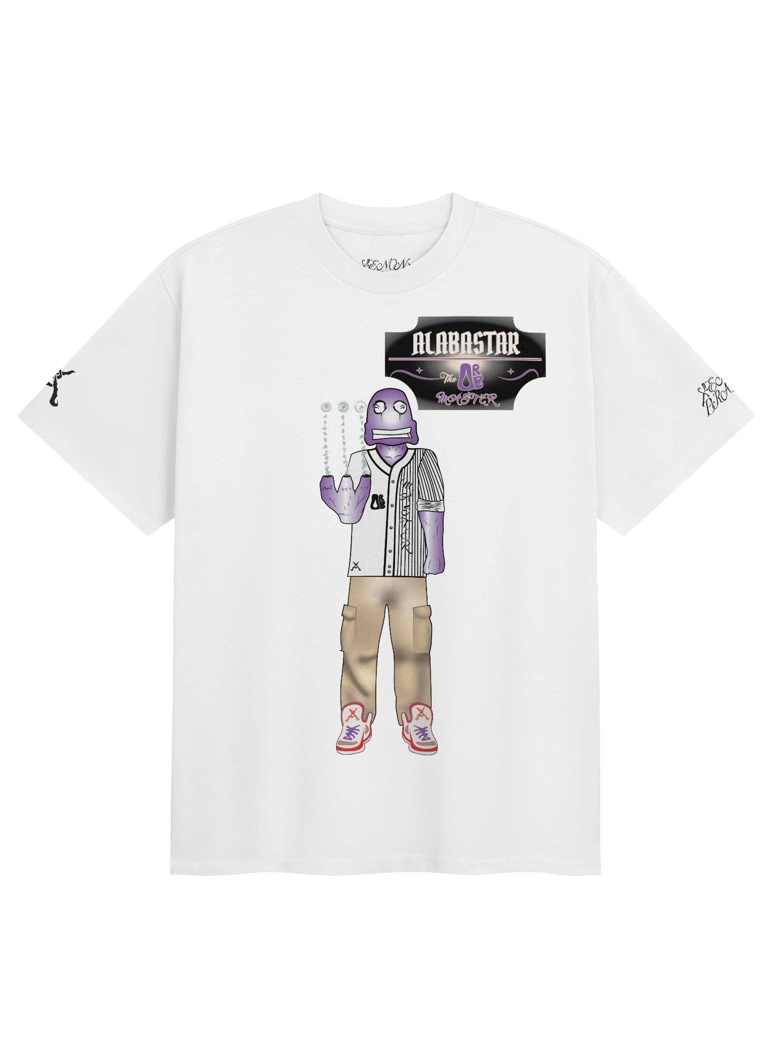 Alabastar the Orb Master - Xenon Braun Mascot Tee White product image (1)