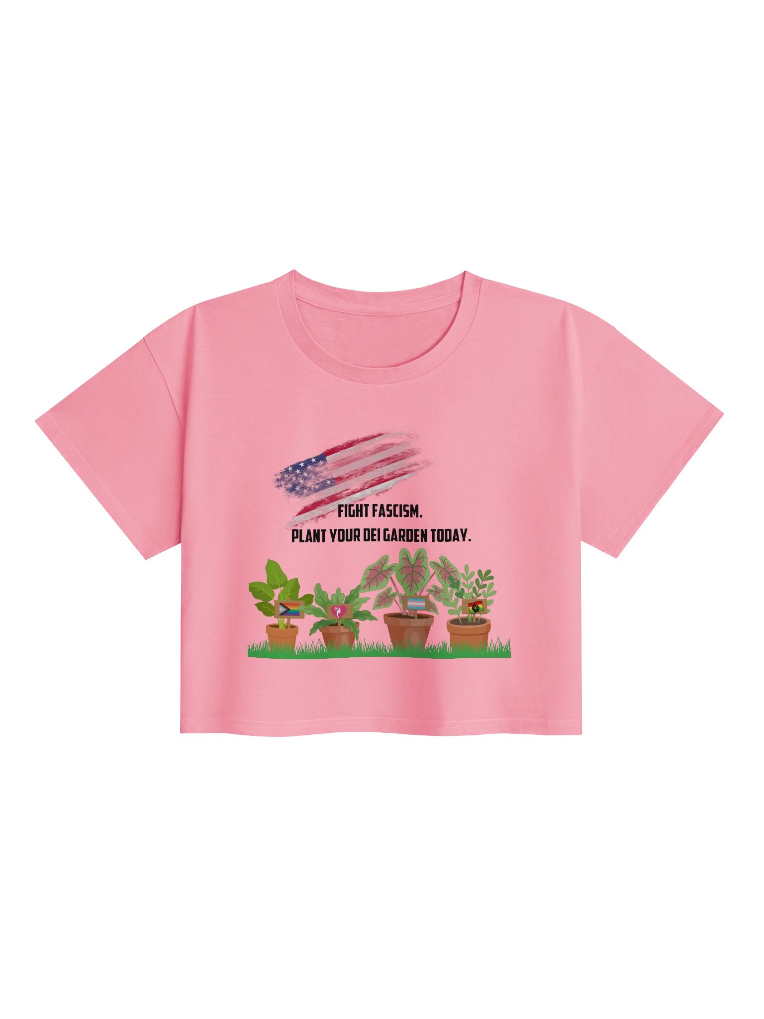Fight Fascism DEI Garden Crop Top product image (2)
