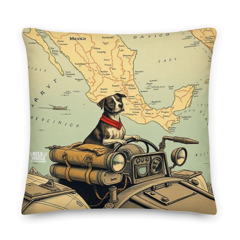 Rebel Co-Pilot Mexico Map Throw Pillow | Retro Dog Travel Decor | Square & Lumbar Cushion product image (8)