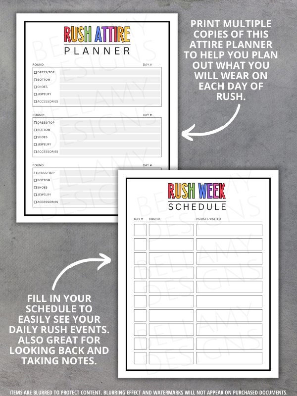 Sorority Rush Week Survival Kit, Sorority Recruitment Planner product image (4)