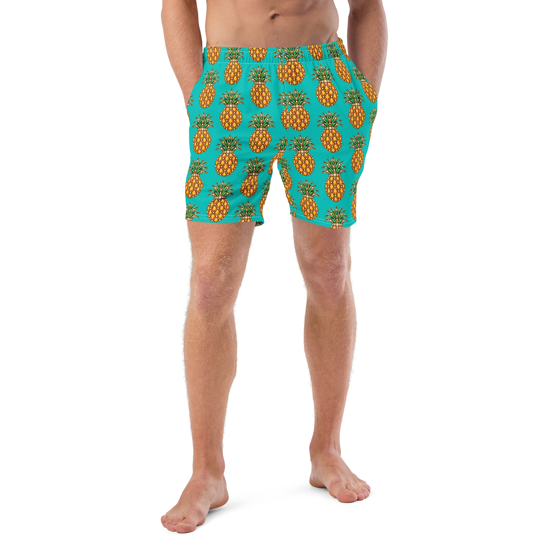 Tropical Jeweled Pineapple All-Over Print Swim Trunks product image (4)