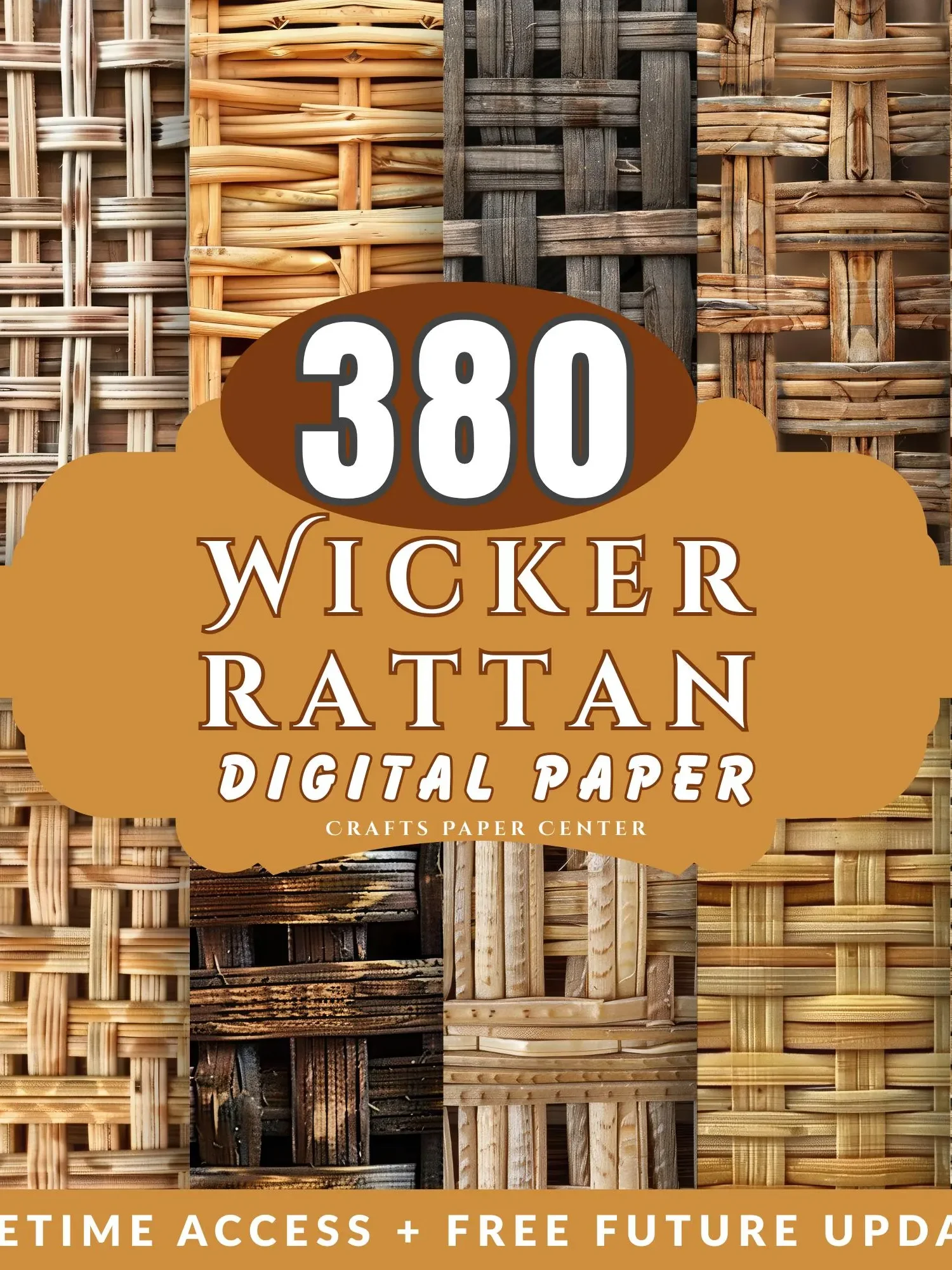 Wicker Rattan Texture Digital Paper Seamless Natural Weave Patterns product image (2)