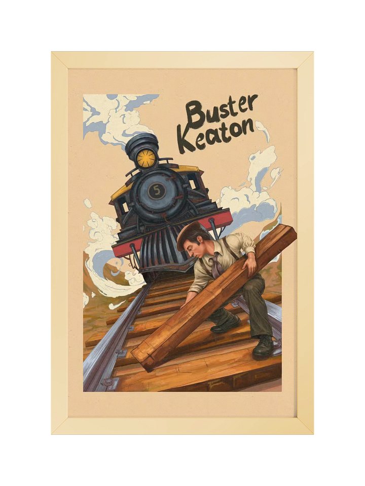 Buster Keaton & The Train (Framed Poster) product image (1)