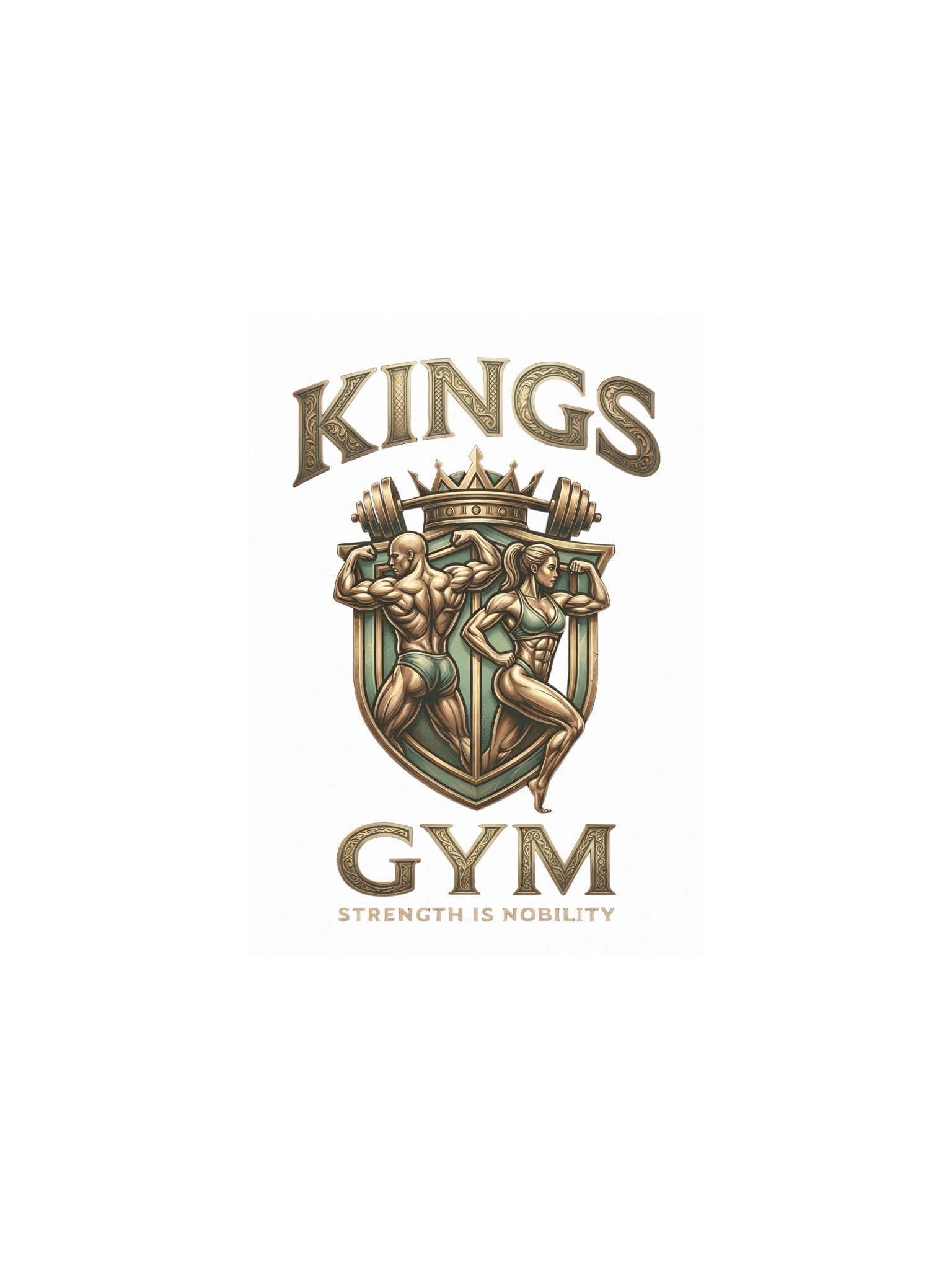 Kings Gym Poster - Vintage Bodybuilding Crest Wall Art product image (1)