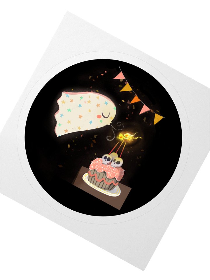 Little Ghost Birthday Party - Vinyl Birthday Sticker product image (1)