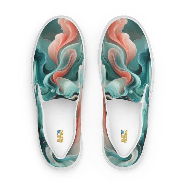 Flowing Blue Teal Canvas Shoes | AI Design product image (1)
