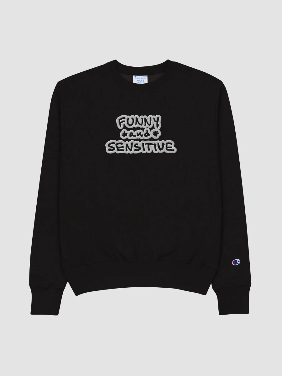 FUNNY *and* SENSITIVE (bubble design) embroidered Champion Crewneck Sweatshirt product image (1)
