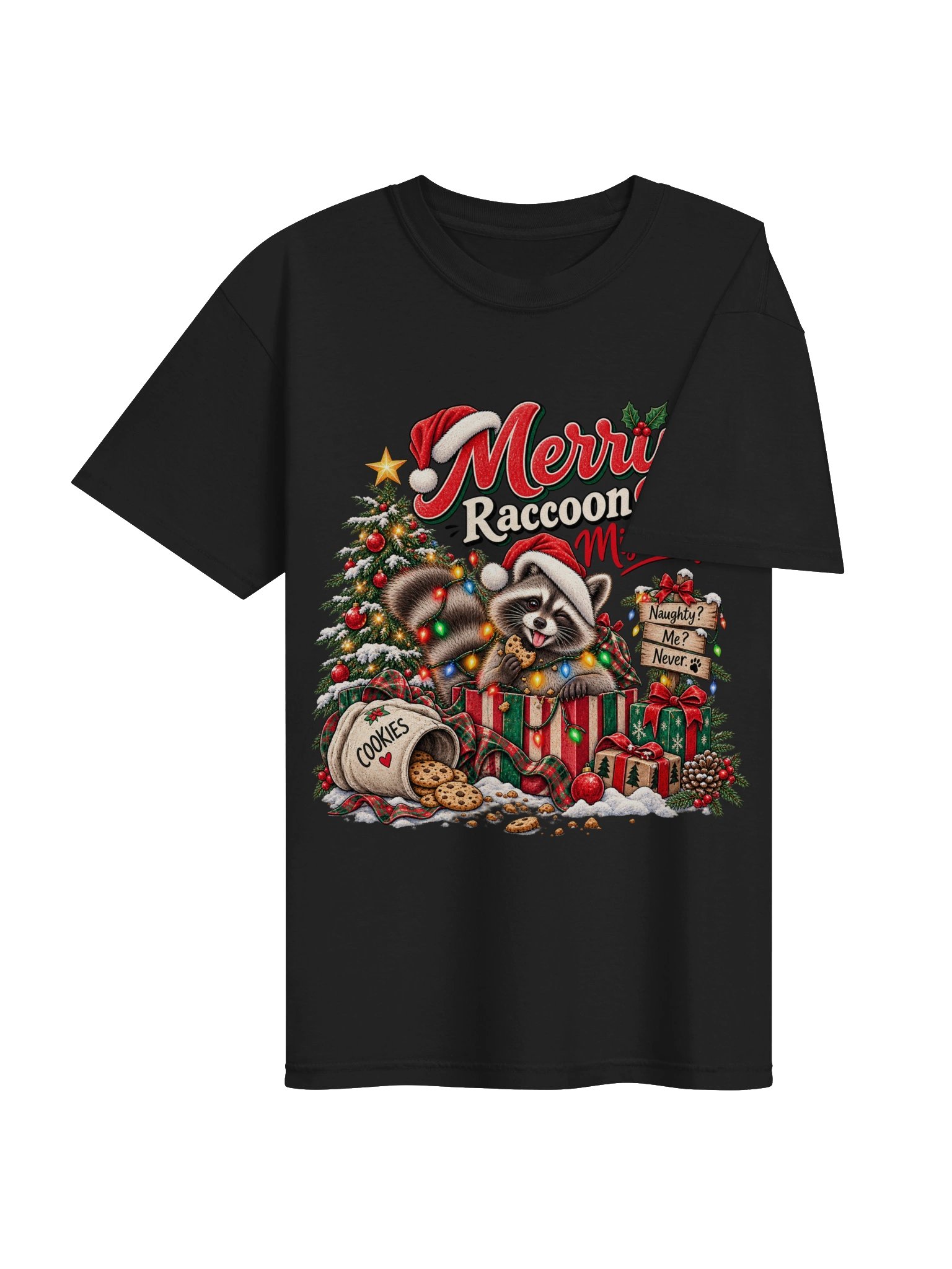 Merry Raccoon Mischief Christmas Shirt | Funny Raccoon Holiday Tee product image (4)