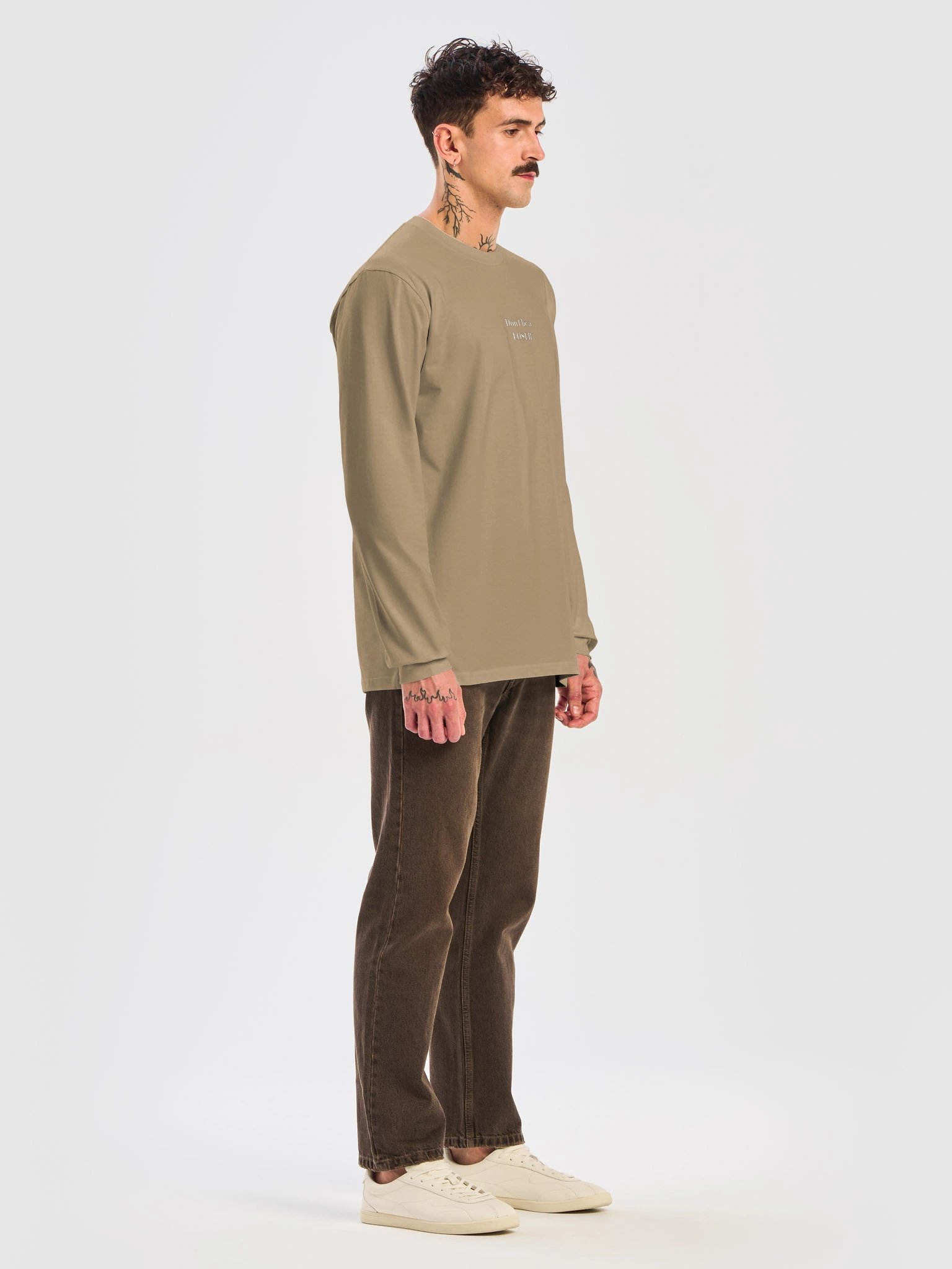 unisex cotton long sleeve (tan) product image (7)
