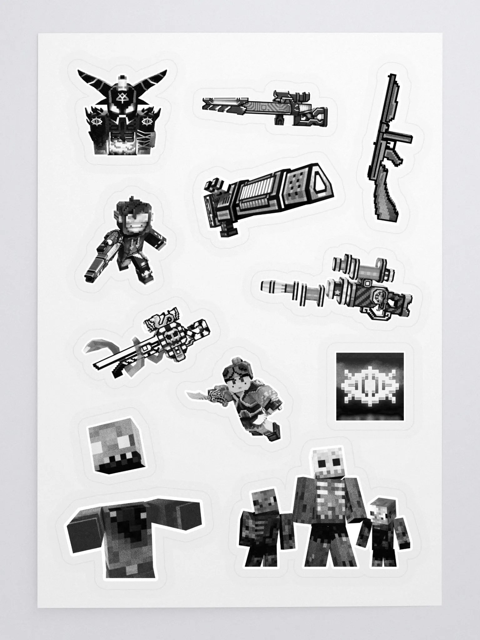PG3D Stickers BW product image (1)