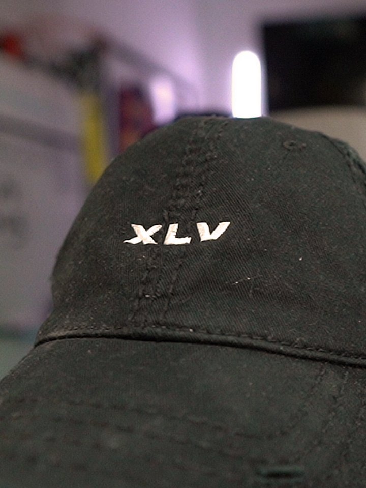 XLV Cap - Distressed Unisex Hat in Black/Grey product image (2)